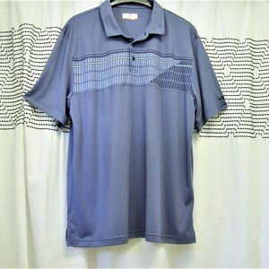 Grand Slam Men Golf Polo blue striped performance, soft-touch dry-flow  XL
